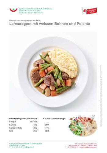 Lammragout mit weissen Bohnen und Polenta