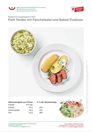 Petit Tender mit Fenchelsalat und Baked Potatoes