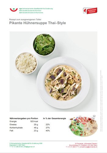 Pikante Hühnersuppe Thai-Style