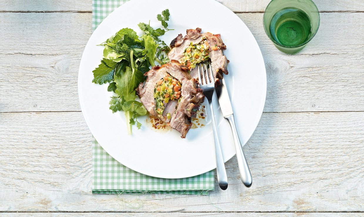 Rezept Kalbsbrust gefuellt mit Gemuesewuerfeln