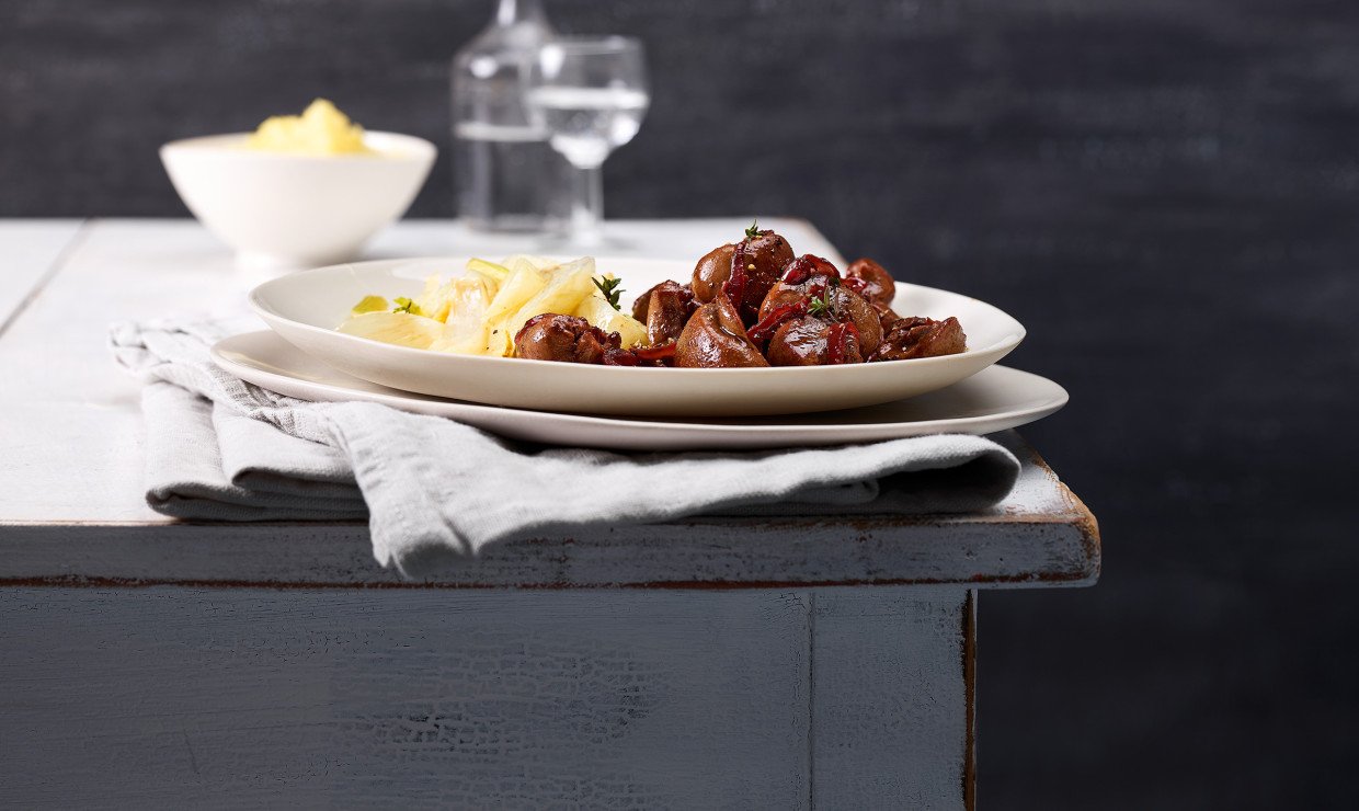 Rezept Kalbsnieren an Rotweinsauce