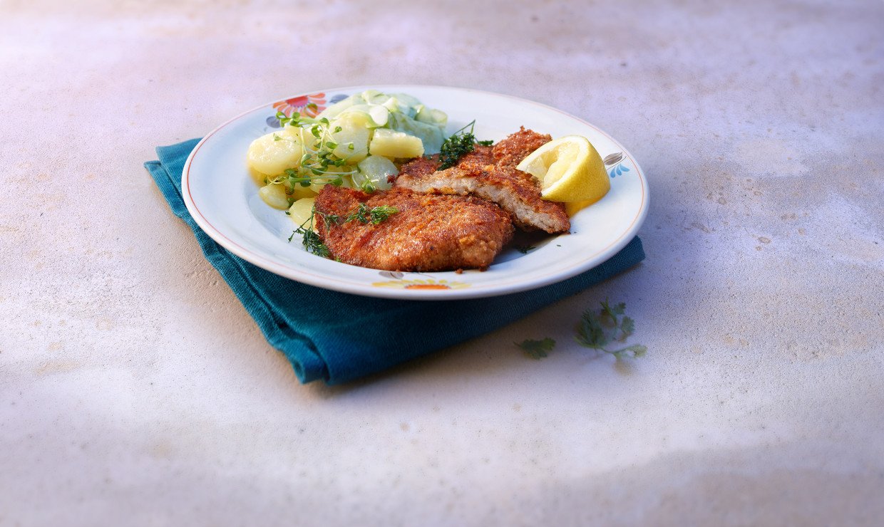 Wiener Schnitzel mit Kerbelbutter