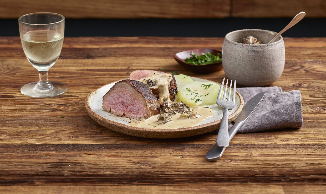 Kalbsfilet mit Morchelrahmsauce - Schweizer Fleisch