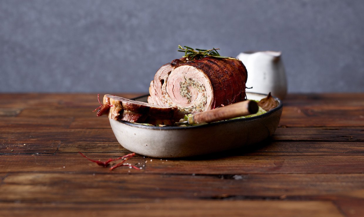 Kalbsbrust mit Olivenfüllung und Gersotto - Schweizer Fleisch