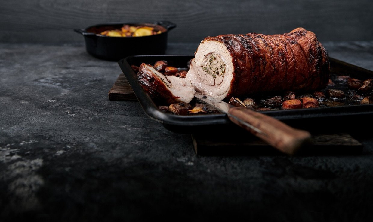 Kalbsbrust gefüllt mit Brät und Kürbiskernen
