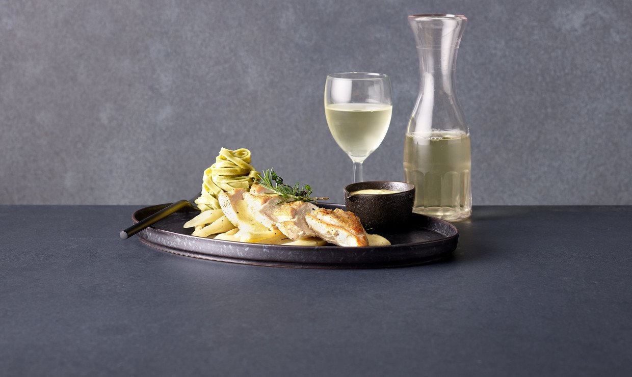 Angerichteter Teller von oben fotografiert