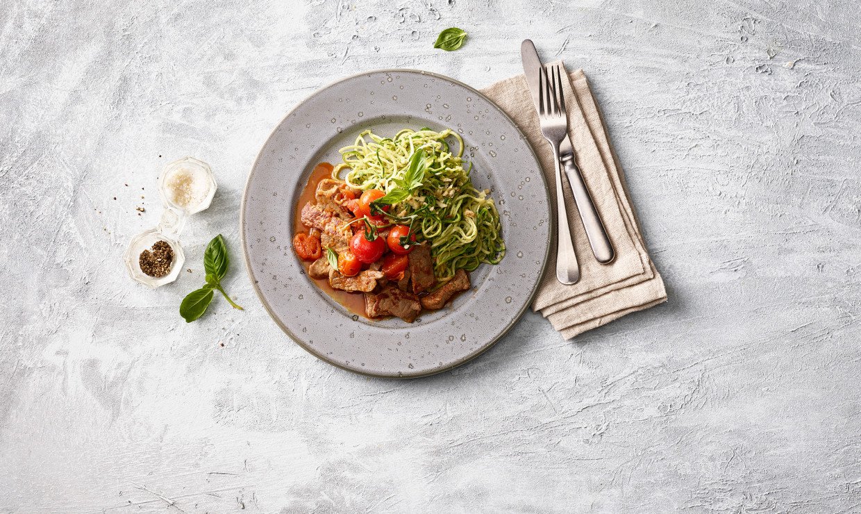 Rindsgeschnetzeltes an Tomatensauce