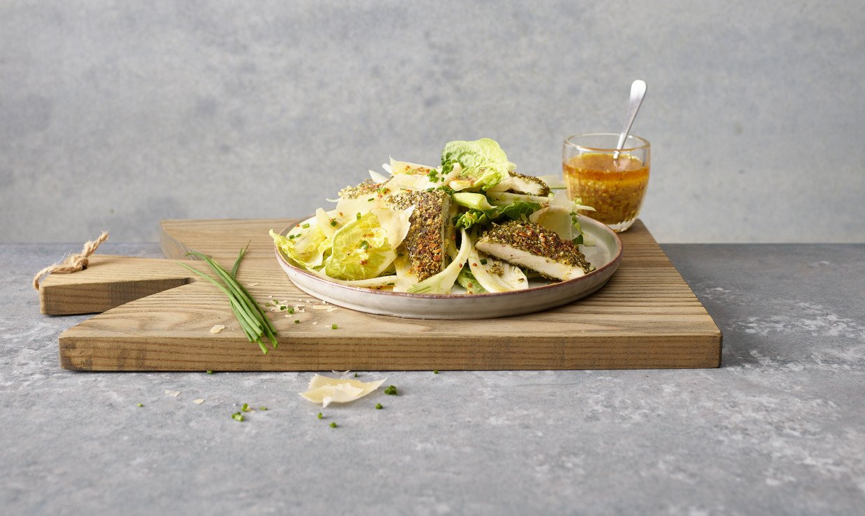 Pouletschnitzel mit Fenchel-Birnen-Salat - Schweizer Fleisch