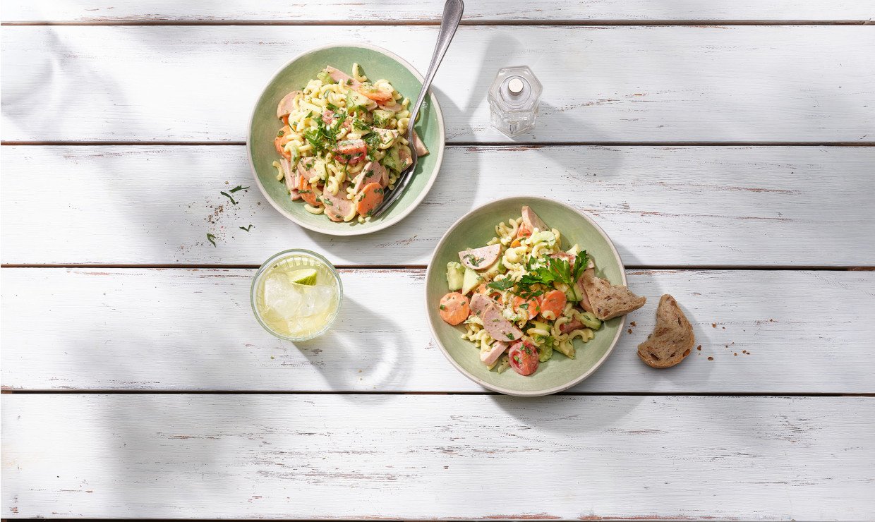 Salade de cornettes et cervelas