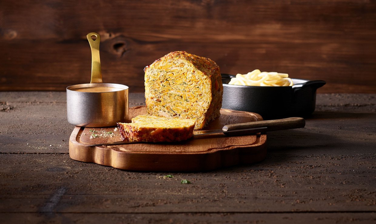 Kürbis Fleischkäse mit Gravy Sauce
