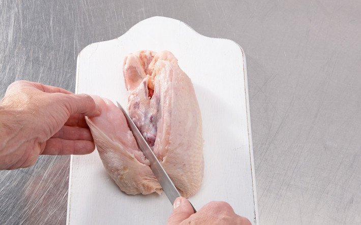 Anleitung: Poulet tranchieren Schritt 4