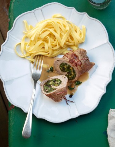 Rezept Fleischvogel vom Kalb mit Baumnuss Spinatfuellung