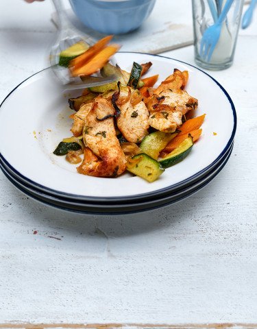 Rezept_Pouletbrust_aus_dem_Ofen_mit_Zucchetti_und_Süsskartoffeln