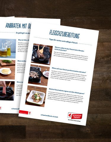 Unterlagen rund um die Fleischzubereitung