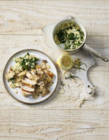 kraeuterseitlinge mit pouletbrust