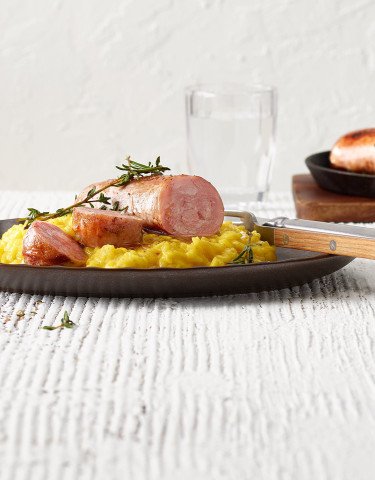 Luganighe mit Safranrisotto