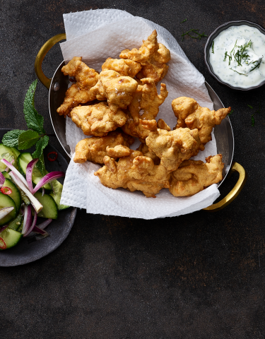 Chicken Pakora mit Gurkensalat