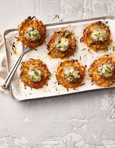 Hackfleisch Rösti vom Blech