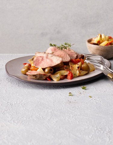 Lammhuft mit Tomaten Fenchelgemüse