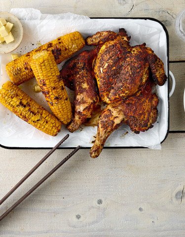 Grilliertes Poulet mit Buttermais