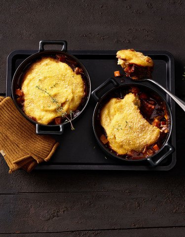 Beef Stew mit Polenta Kruste
