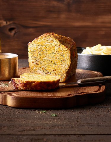 Kürbis Fleischkäse mit Gravy Sauce
